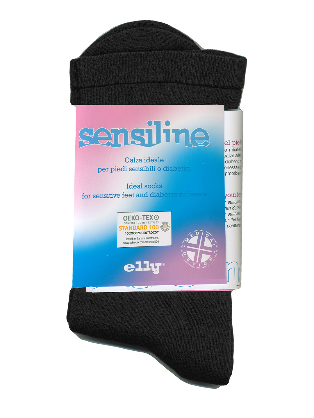 Antistress Elly Calzini argento Sensiline extra large per Diabetici Gambaletti Compressione uomo donna