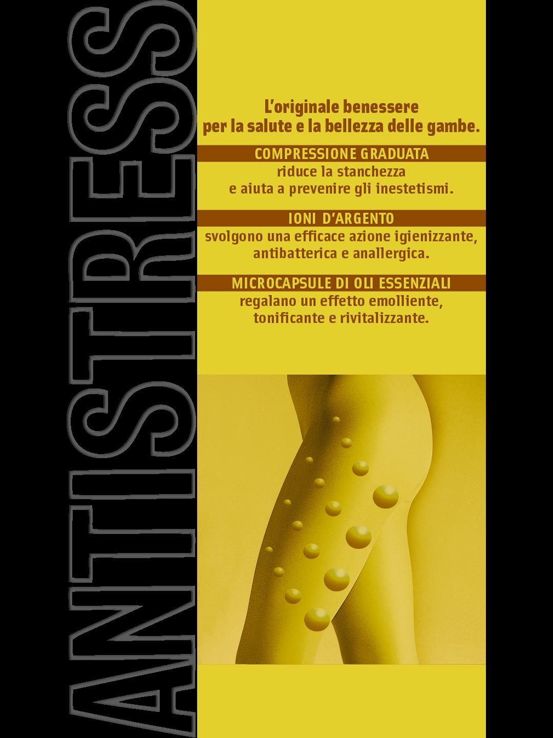 Antistress Elly Calze Collant Gambaletti autoreggenti Compressione Graduata uomo donna mmhg bellezza